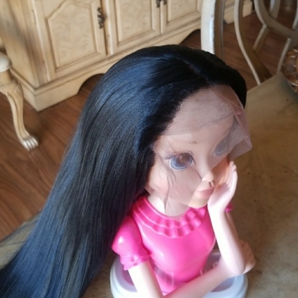 Black Straight Lace Front Wig main image 5